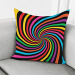 Rainbow Psychedelic Swirl Print Pillow Cover