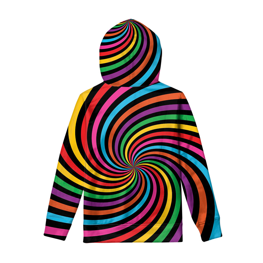 Rainbow Psychedelic Swirl Print Pullover Hoodie