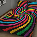 Rainbow Psychedelic Swirl Print Quilt Bed Set