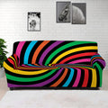 Rainbow Psychedelic Swirl Print Sofa Cover