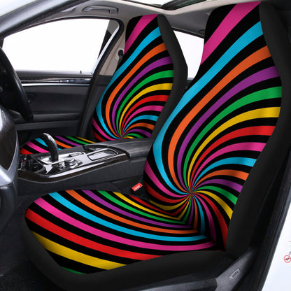 Rainbow Psychedelic Swirl Print Universal Fit Car Seat Covers