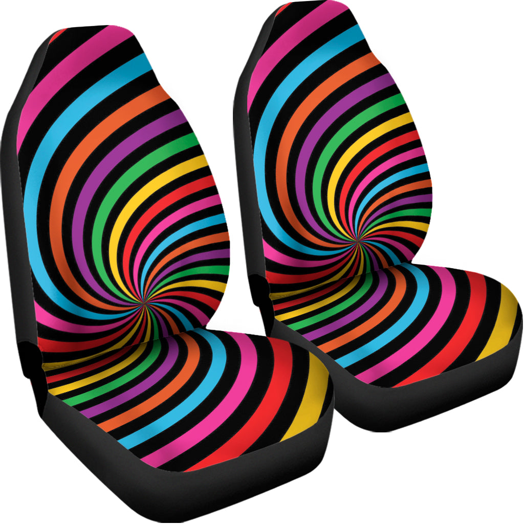 Rainbow Psychedelic Swirl Print Universal Fit Car Seat Covers