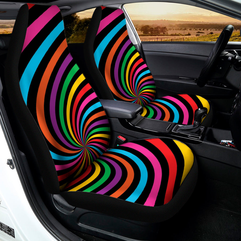 Rainbow Psychedelic Swirl Print Universal Fit Car Seat Covers