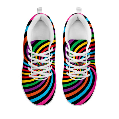 Rainbow Psychedelic Swirl Print White Sneakers
