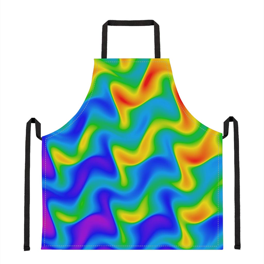 Rainbow Psychedelic Trippy Print Apron