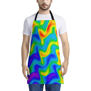 Rainbow Psychedelic Trippy Print Apron