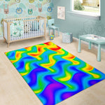 Rainbow Psychedelic Trippy Print Area Rug GearFrost