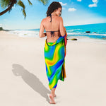 Rainbow Psychedelic Trippy Print Beach Sarong Wrap