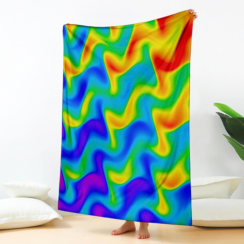 Rainbow Psychedelic Trippy Print Blanket