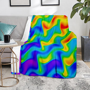 Rainbow Psychedelic Trippy Print Blanket