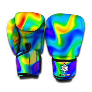 Rainbow Psychedelic Trippy Print Boxing Gloves