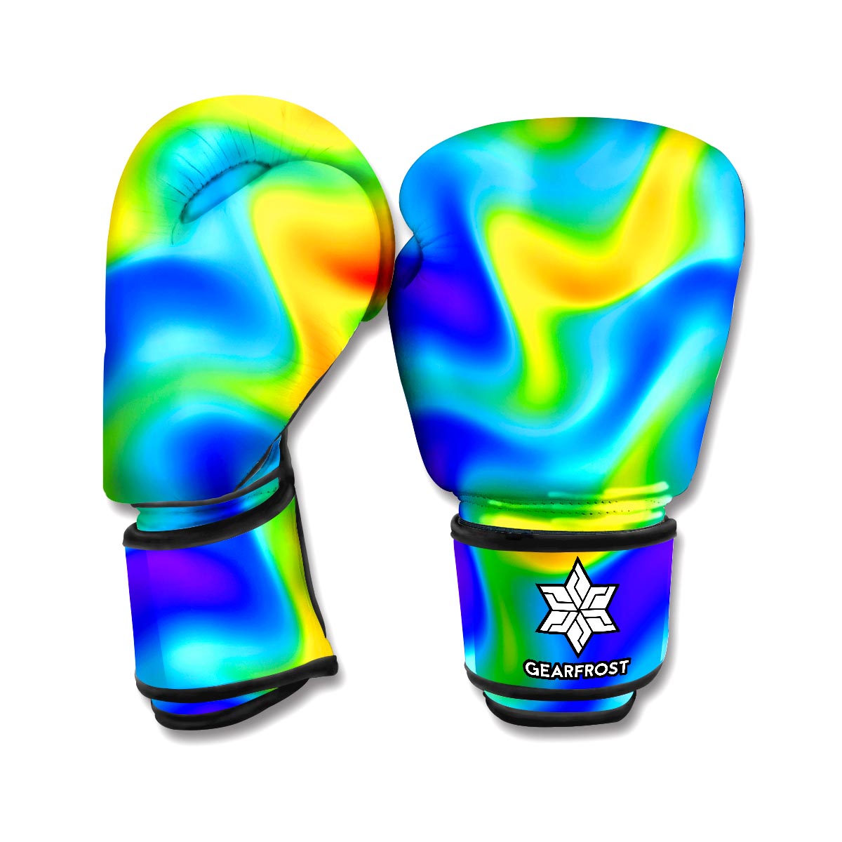 Rainbow Psychedelic Trippy Print Boxing Gloves