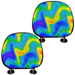 Rainbow Psychedelic Trippy Print Car Headrest Covers