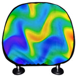 Rainbow Psychedelic Trippy Print Car Headrest Covers