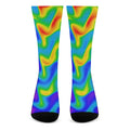 Rainbow Psychedelic Trippy Print Crew Socks