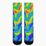 Rainbow Psychedelic Trippy Print Crew Socks