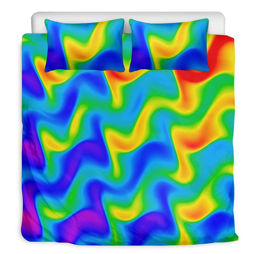 Rainbow Psychedelic Trippy Print Duvet Cover Bedding Set