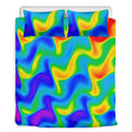 Rainbow Psychedelic Trippy Print Duvet Cover Bedding Set