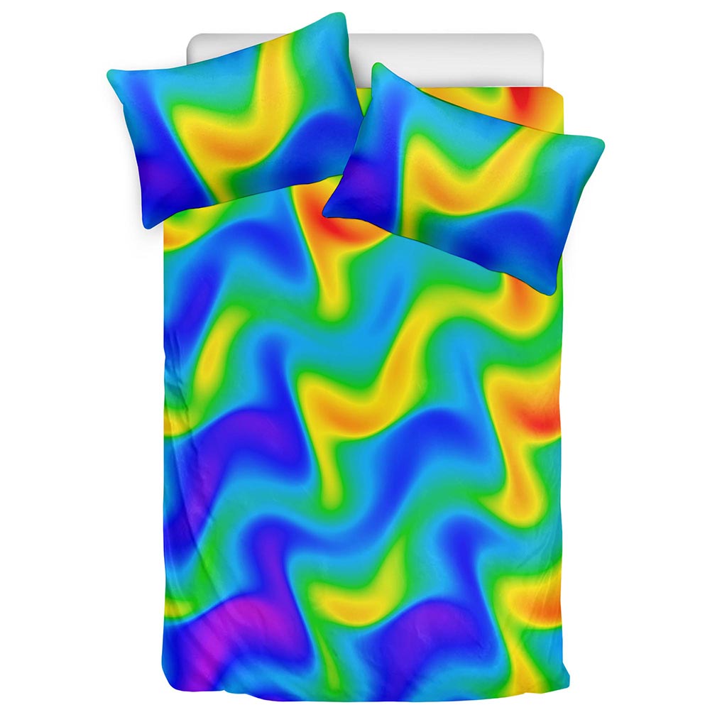 Rainbow Psychedelic Trippy Print Duvet Cover Bedding Set