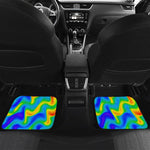 Rainbow Psychedelic Trippy Print Front and Back Car Floor Mats