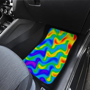 Rainbow Psychedelic Trippy Print Front Car Floor Mats