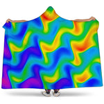 Rainbow Psychedelic Trippy Print Hooded Blanket
