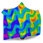 Rainbow Psychedelic Trippy Print Hooded Blanket