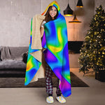 Rainbow Psychedelic Trippy Print Hooded Blanket
