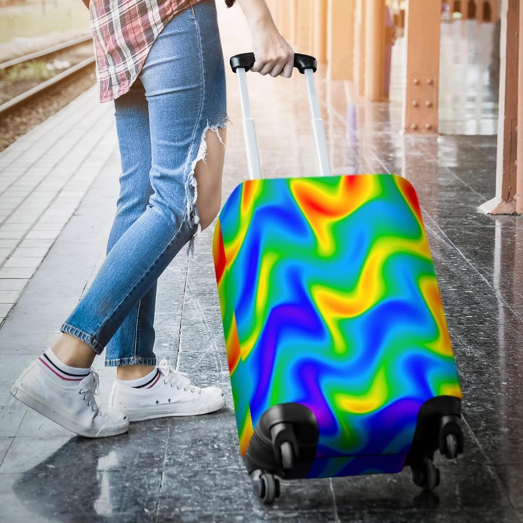 Rainbow Psychedelic Trippy Print Luggage Cover GearFrost