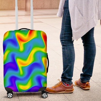 Rainbow Psychedelic Trippy Print Luggage Cover GearFrost