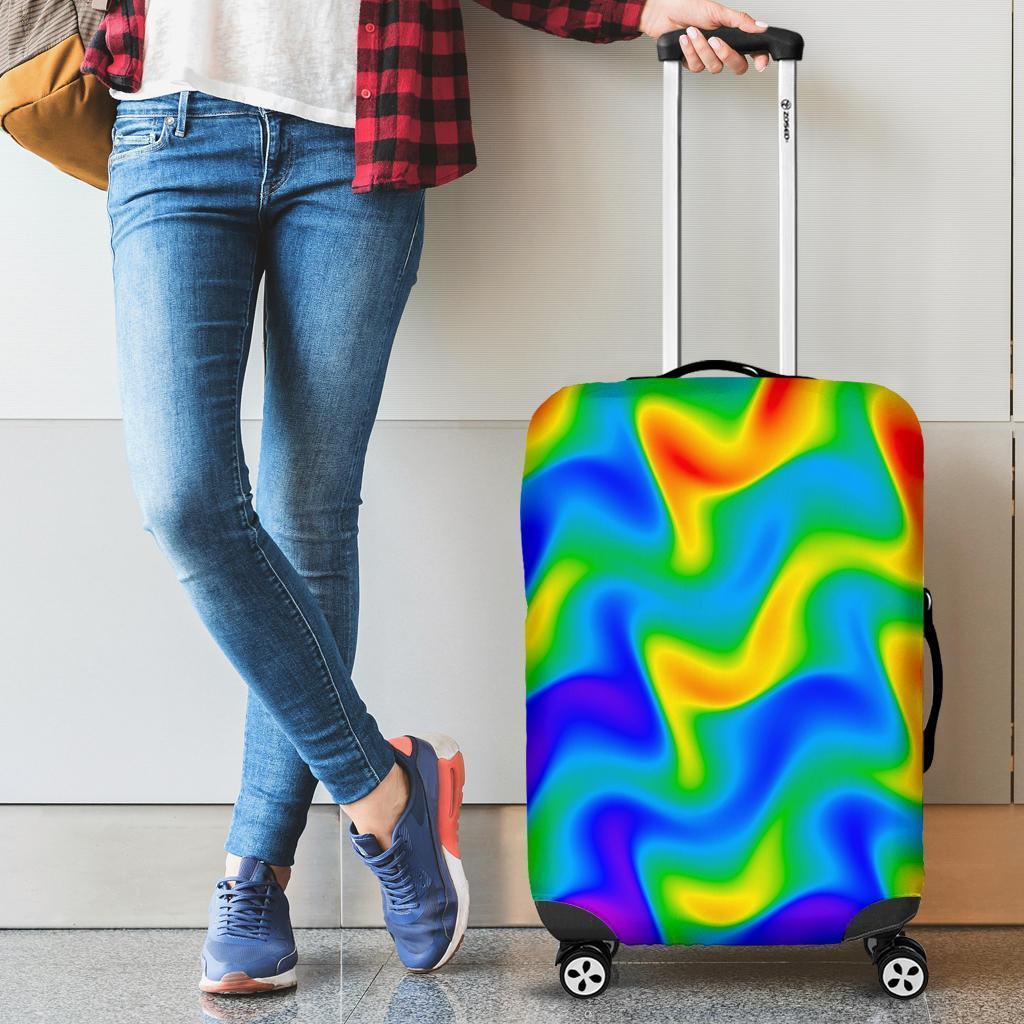 Rainbow Psychedelic Trippy Print Luggage Cover GearFrost
