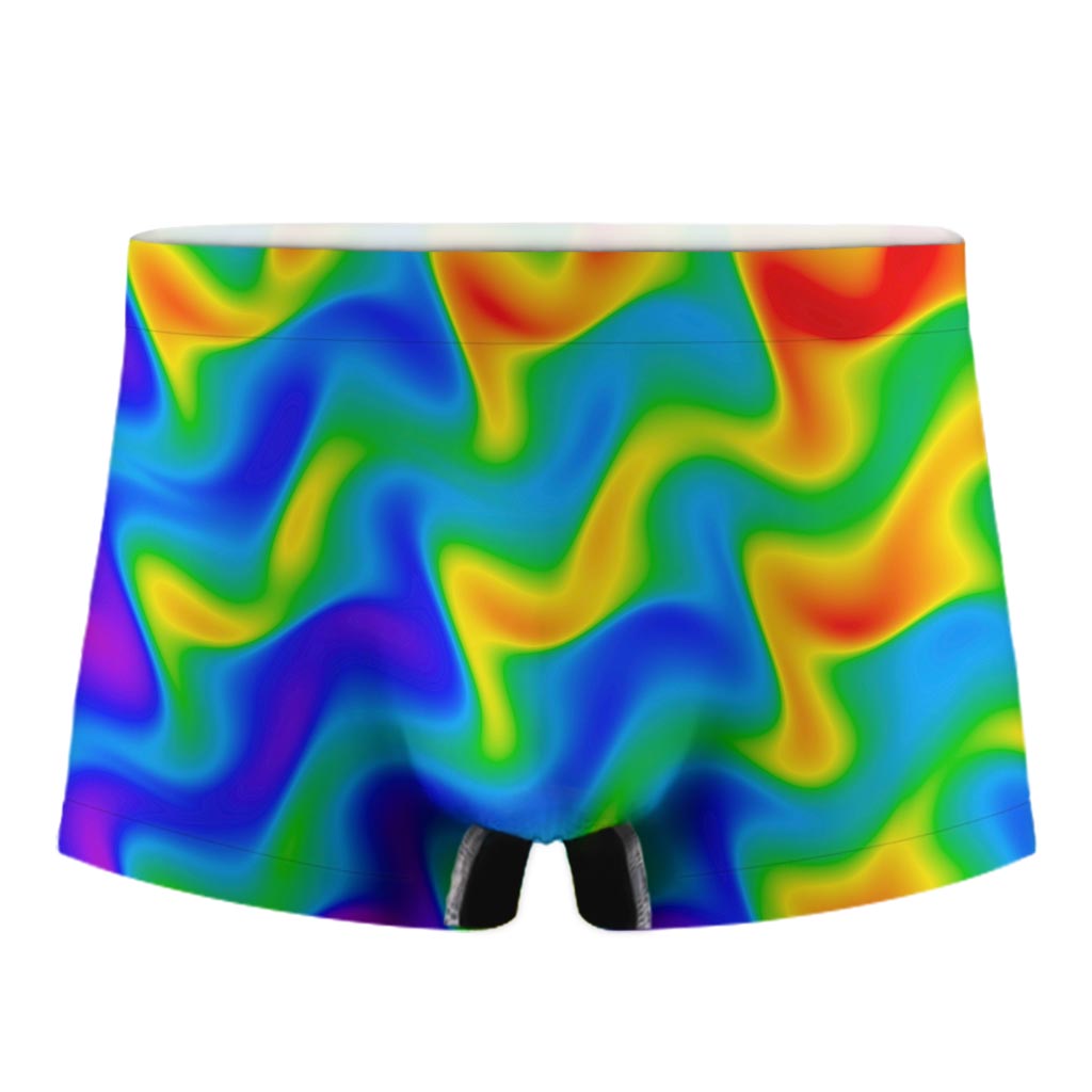 Rainbow Psychedelic Trippy Print Men's Boxer Briefs