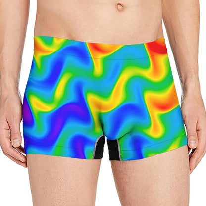 Rainbow Psychedelic Trippy Print Men's Boxer Briefs