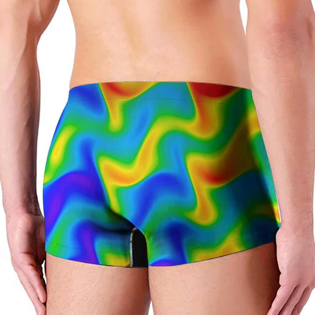 Rainbow Psychedelic Trippy Print Men's Boxer Briefs