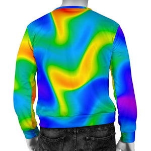 Rainbow Psychedelic Trippy Print Men's Crewneck Sweatshirt GearFrost