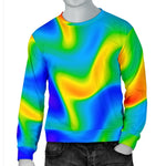 Rainbow Psychedelic Trippy Print Men's Crewneck Sweatshirt GearFrost