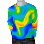 Rainbow Psychedelic Trippy Print Men's Crewneck Sweatshirt GearFrost