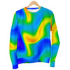 Rainbow Psychedelic Trippy Print Men's Crewneck Sweatshirt GearFrost