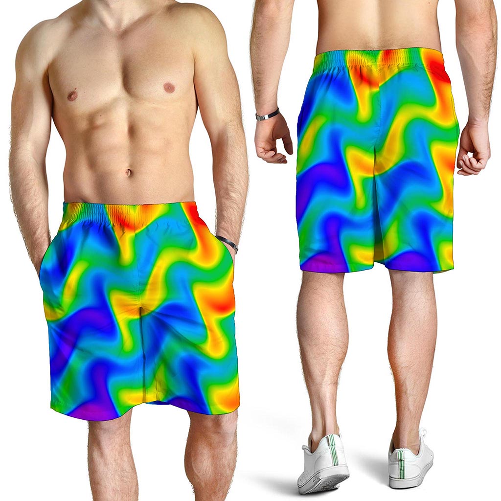 Rainbow Psychedelic Trippy Print Men's Shorts