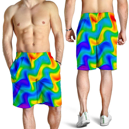 Rainbow Psychedelic Trippy Print Men's Shorts