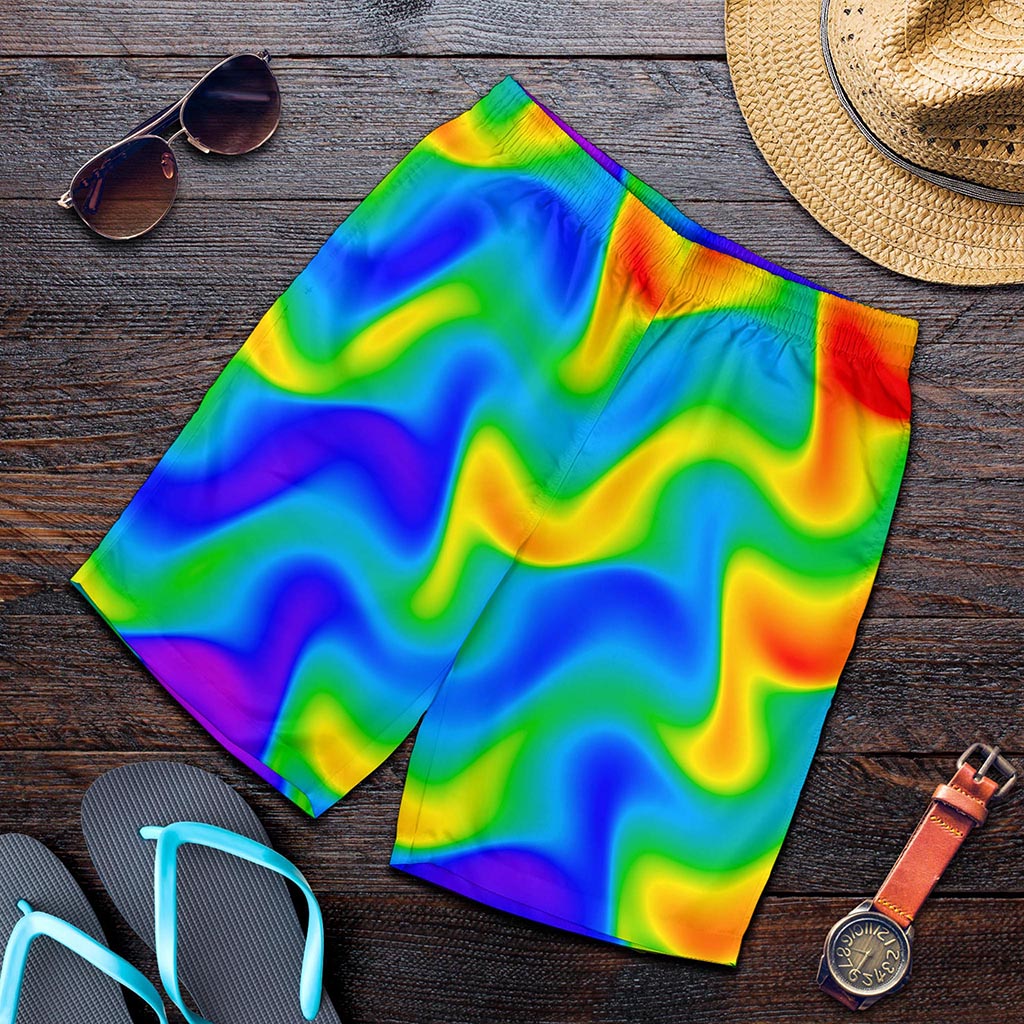 Rainbow Psychedelic Trippy Print Men's Shorts