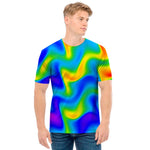 Rainbow Psychedelic Trippy Print Men's T-Shirt