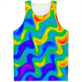 Rainbow Psychedelic Trippy Print Men's Tank Top