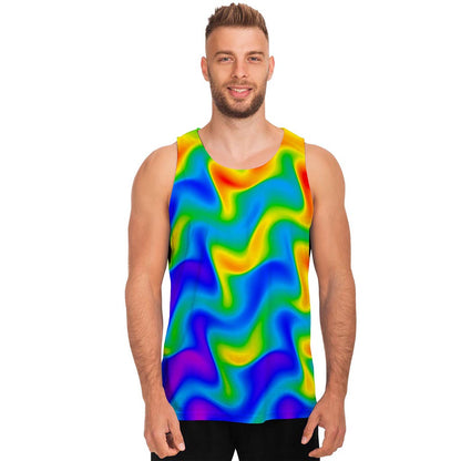 Rainbow Psychedelic Trippy Print Men's Tank Top