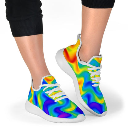 Rainbow Psychedelic Trippy Print Mesh Knit Shoes GearFrost