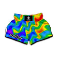 Rainbow Psychedelic Trippy Print Muay Thai Boxing Shorts