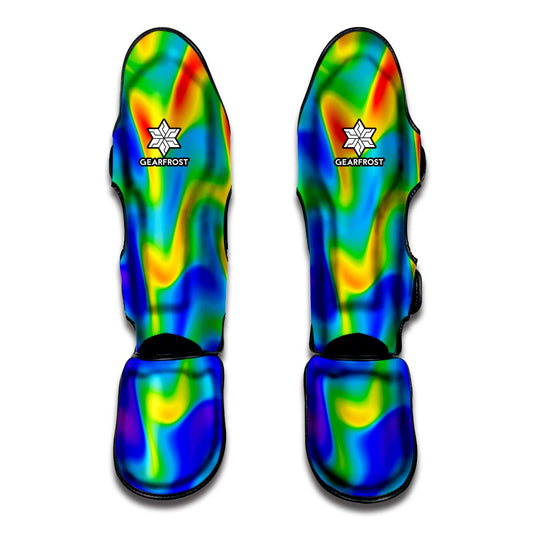 Rainbow Psychedelic Trippy Print Muay Thai Shin Guard