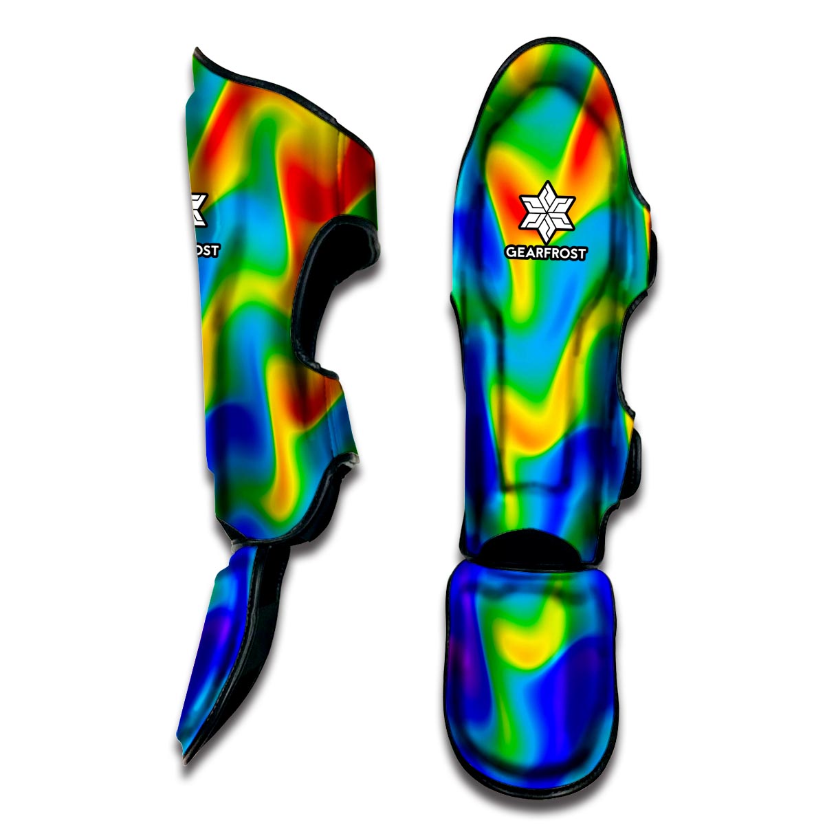 Rainbow Psychedelic Trippy Print Muay Thai Shin Guard