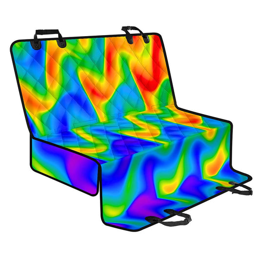Rainbow Psychedelic Trippy Print Pet Car Back Seat Cover