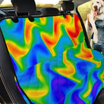 Rainbow Psychedelic Trippy Print Pet Car Back Seat Cover